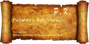 Palmhert Károly névjegykártya